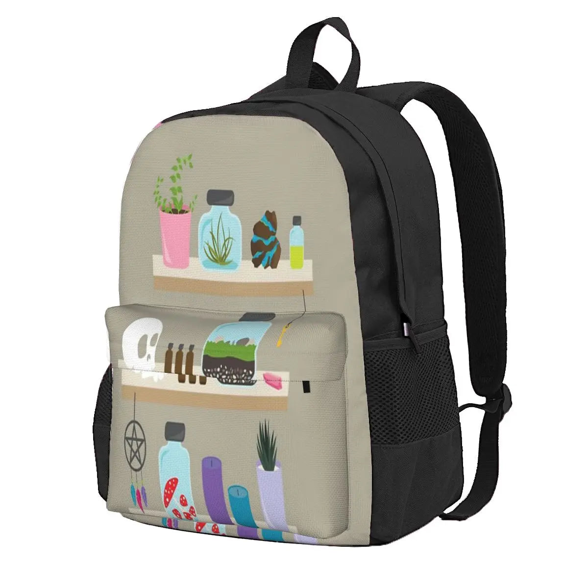 Witch Shelves Wall Backpacks Men's and Women's Eco Friendly Back Pack