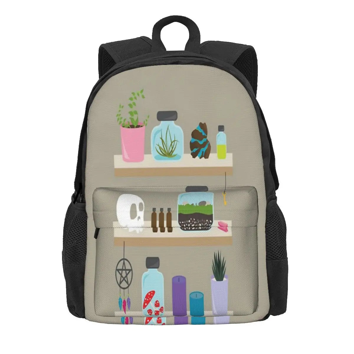Witch Shelves Wall Backpacks Men's and Women's Eco Friendly Back Pack
