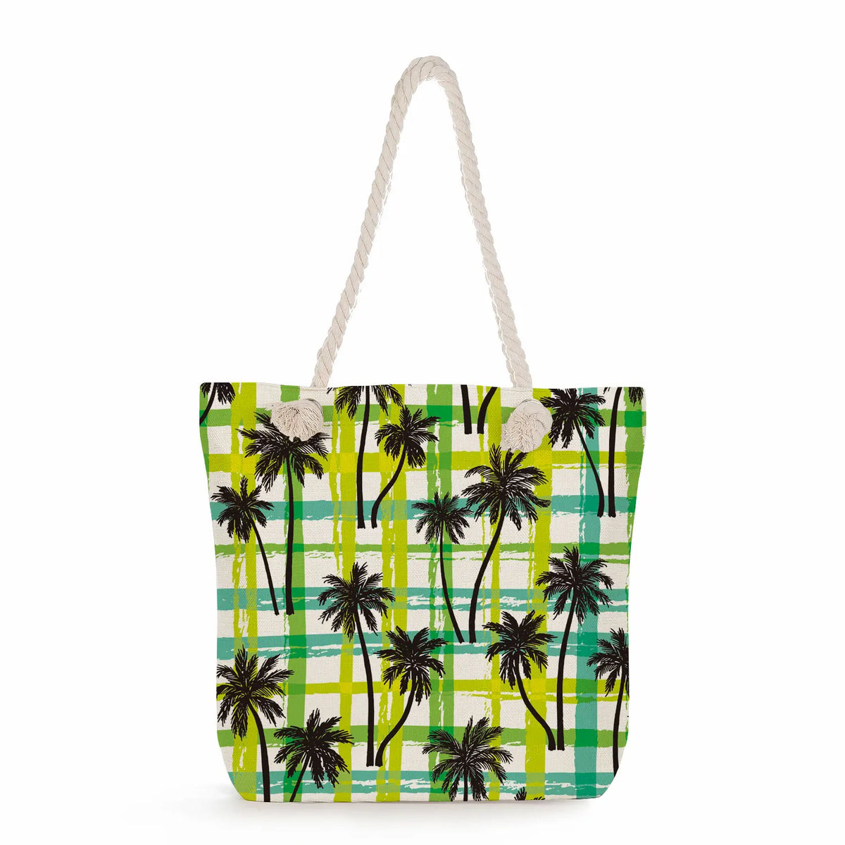 Coconut Tree Print Beach Tote Bag High Thick Rope Shoulder Bag