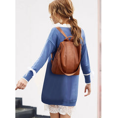 Anti-theft Backpack Soft Leather Large Capacity Bag