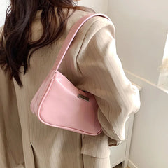 Retro Soft Leather Clutch Purse French Shoulder Bag Small Size Armpit Packs