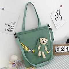 Canvas Messenger Bag Student Chain Shoulder Tote Large Capacity