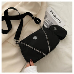 Solid Colors Metal Chain Small Wallets Shoulder Crossbody Bags