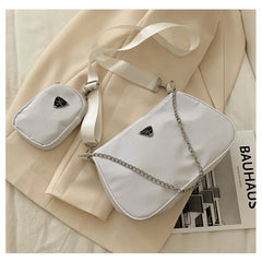 Solid Colors Metal Chain Small Wallets Shoulder Crossbody Bags