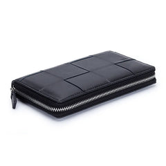 Woven Sheepskin Clutch Wallet Women's Purse Phone Bag Handbag