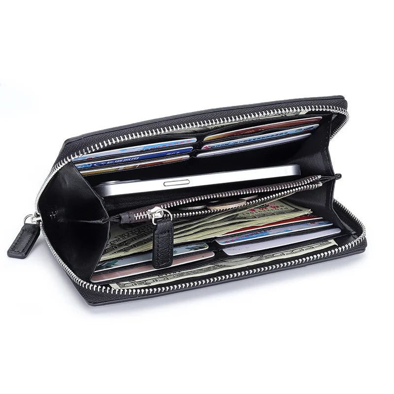 Woven Sheepskin Clutch Wallet Women's Purse Phone Bag Handbag