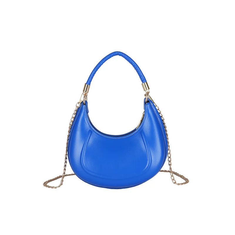 Vintage Leather Hobo Bag for Women Small Crossbody Purse with Chain