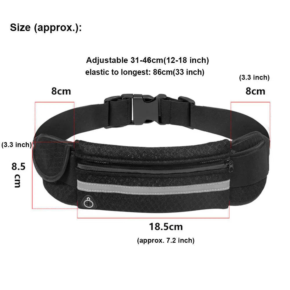 Waterproof Running Waist Pack Bum Bag Belts Fanny Outdoor Pouch Cycling