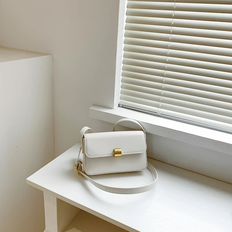 Woman Small Square Bag Ins Handbag PU Leather Ladies Crossbody Shoulder Bag Tide