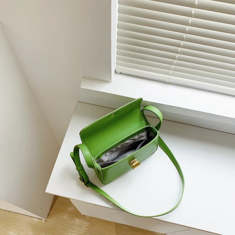 Woman Small Square Bag Ins Handbag PU Leather Ladies Crossbody Shoulder Bag Tide