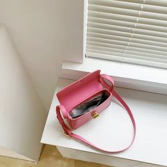 Woman Small Square Bag Ins Handbag PU Leather Ladies Crossbody Shoulder Bag Tide