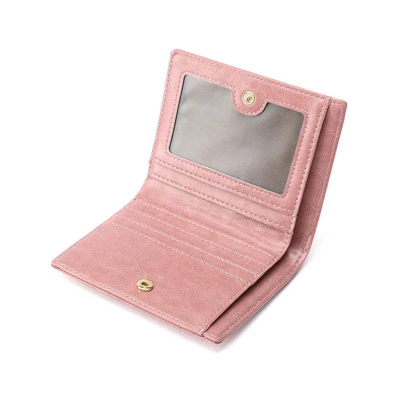 Woman Short Wallet Small Purse Student Zero Wallet Two Fold Zipper Wallet