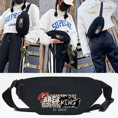 Unisex Waist Bag FORGET Letter Print Chest Pack Shoulder Outdoor Sport Bag