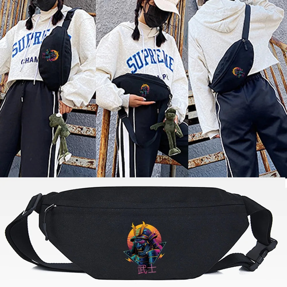 Women Waist Bags Warrior Print Chest Pack Unisex Crossbody Pack
