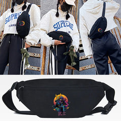 Women Waist Bags Warrior Print Chest Pack Unisex Crossbody Pack