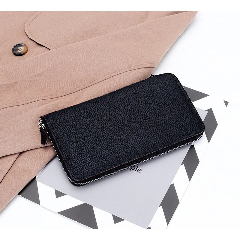 Cow Leather Woman Wallet Coin Bag Mobile Phone Girl Purse