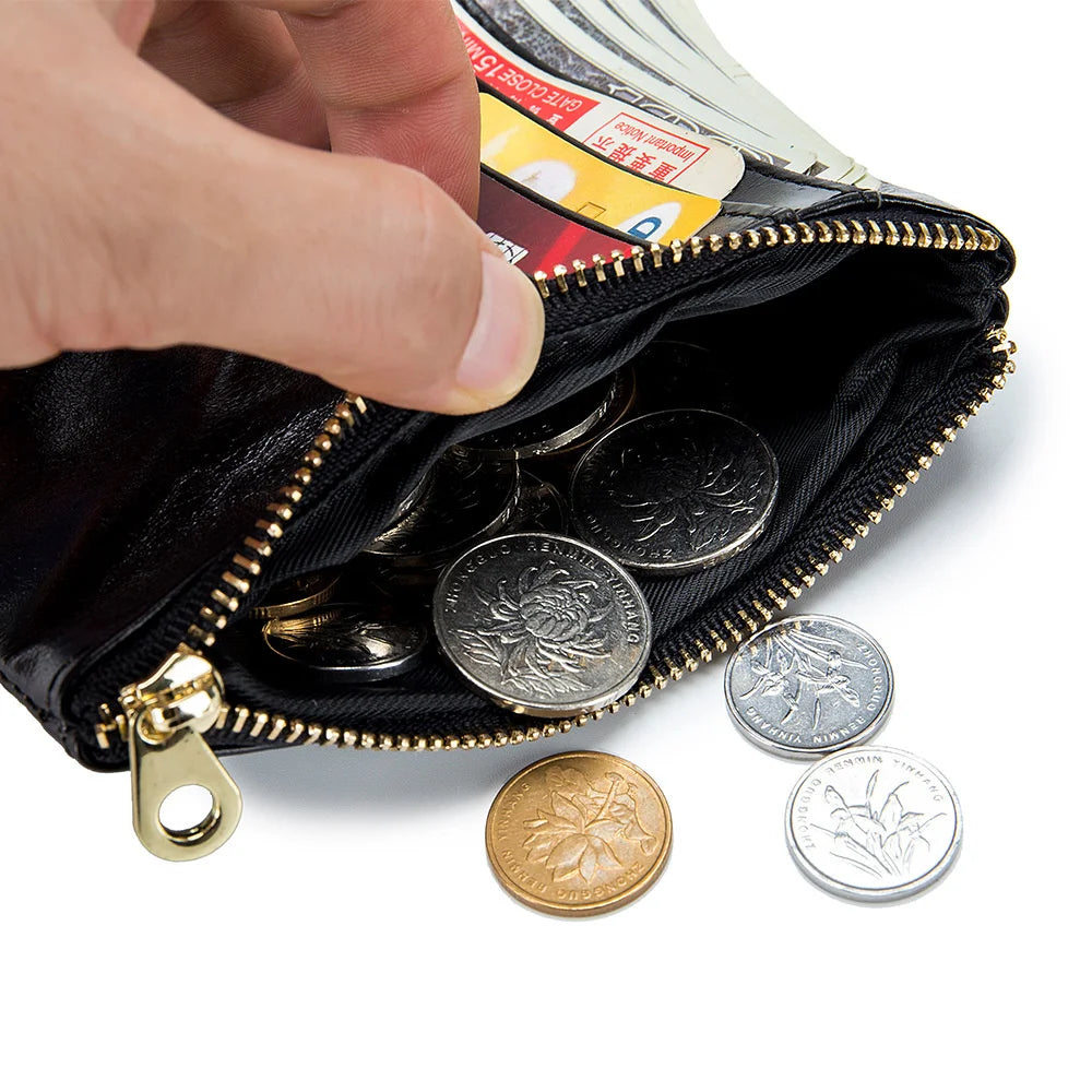 Cow Leather Short Wallet Women Mental Wallet Zero Wallet Storage Bag For Girl