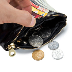Cow Leather Short Wallet Women Mental Wallet Zero Wallet Storage Bag For Girl