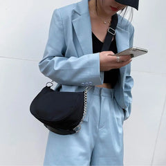 Women's Chain Messenger Bag Underarm French Stick Bag