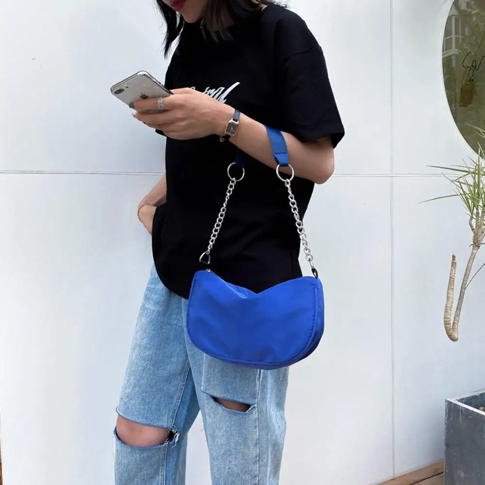 Women's Chain Messenger Bag Underarm French Stick Bag