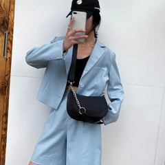 Women's Chain Messenger Bag Underarm French Stick Bag