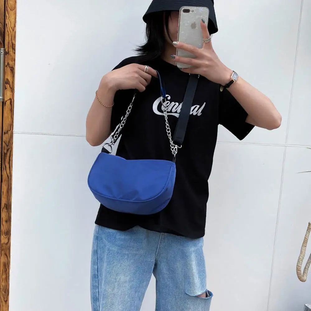 Women's Chain Messenger Bag Underarm French Stick Bag