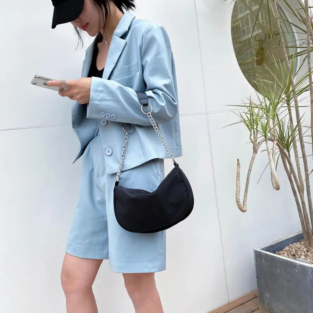 Women's Chain Messenger Bag Underarm French Stick Bag