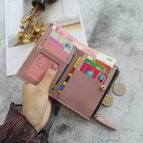 Women's Fashion Wallet PU Leather Print Flower Clutch Short Purse