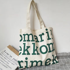 Women Alphabet Canvas Shoulder Bags Female Casual Tote Handbags