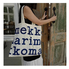 Women Alphabet Canvas Shoulder Bags Female Casual Tote Handbags