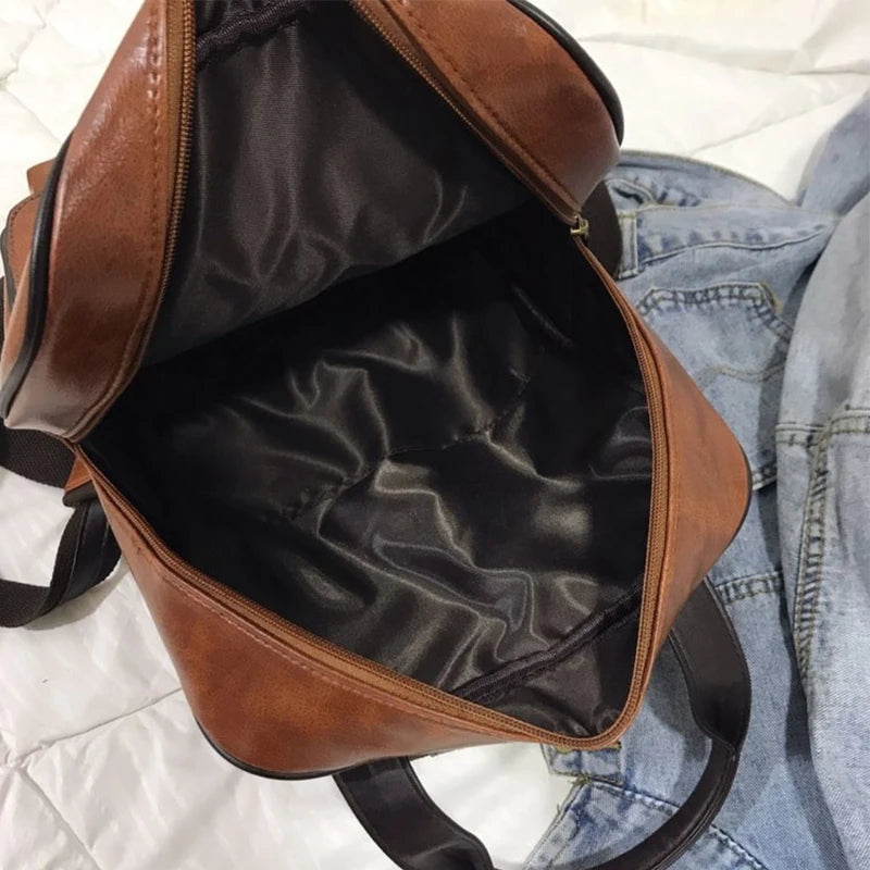 Anti Theft Backpack Women Students School Bag Teenage Girl Vintage