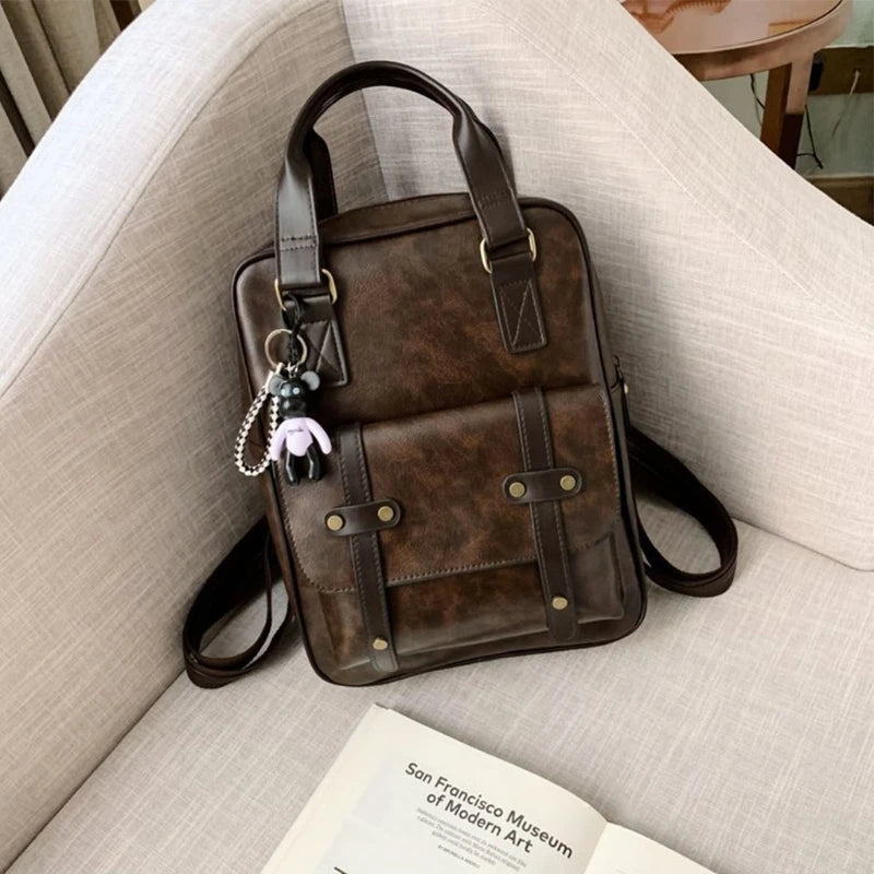 Anti Theft Backpack Women Students School Bag Teenage Girl Vintage