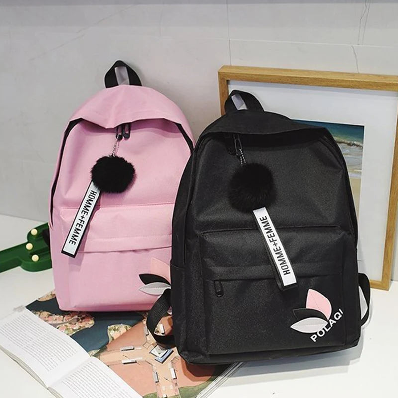 Canvas Schoolbag Student Couple Backpack