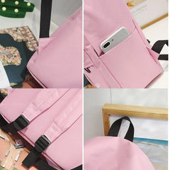 Canvas Schoolbag Middle School Student Couple Bookbag
