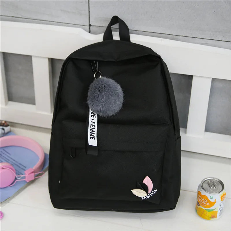 Small Canvas Schoolbag Middle School Student Couple Backpack