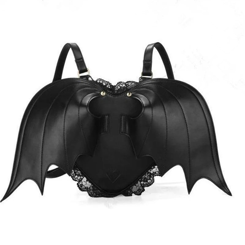 Women Backpack Bat Wing Backpacks Punk School Bag For Girls