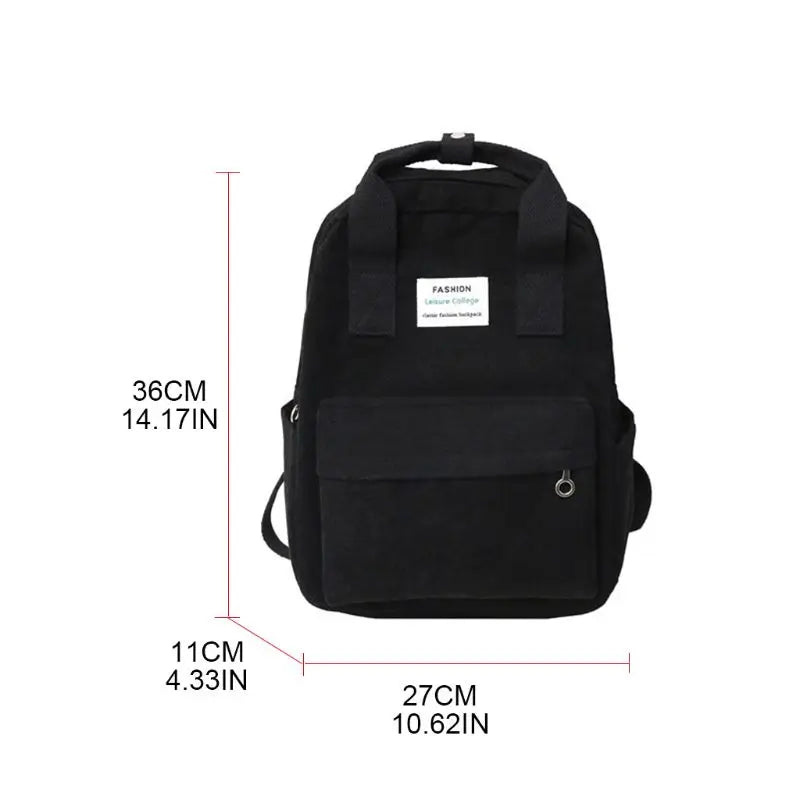 Women Corduroy Backpack Casual Rucksack for Teenage Girls