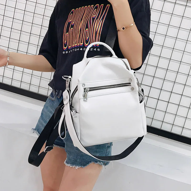 Women Backpack Female Shoulder Bag Casual PU Leather Small Travel Bag