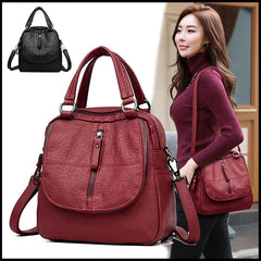 Women Mini Travel Backpack Multi-Functional Large Capacity PU Leather Bag