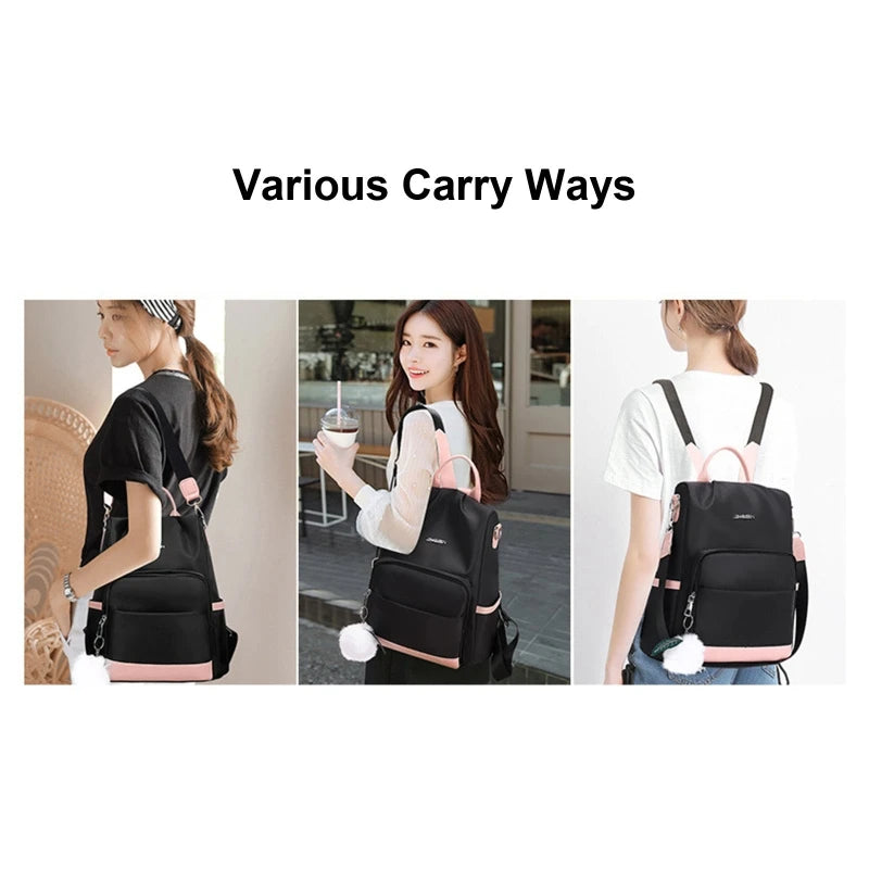 Women Backpack Purse Oxford Anti-theft Lightweight Travel Bag