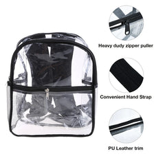 Transparent PVC Women Backpack College Students Bookbag