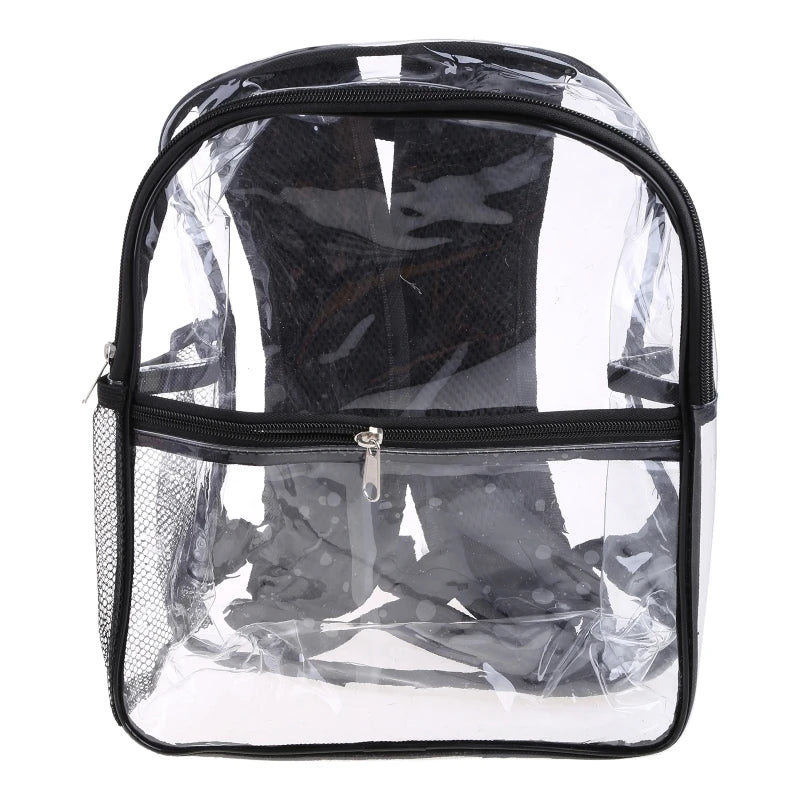 Transparent PVC Women Backpack College Students Bookbag
