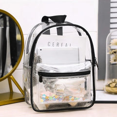 Transparent PVC Women Backpack Waterproof College Students Bag