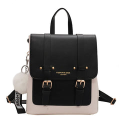 Leather Women Backpack Small School Bags