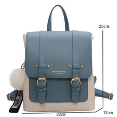 Leather Women Backpack Small School Bags