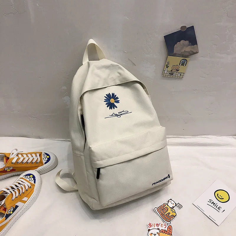 Female Daisy Backpack Teen Girls School Bag Nylon Travel Students Backpack