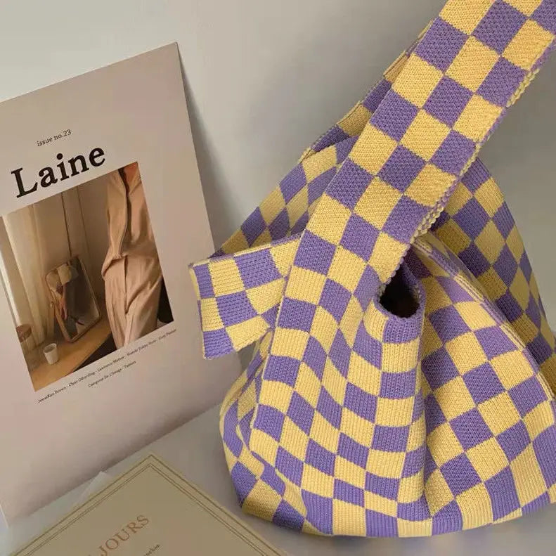 Plaid Shoulder Bag Women's Fashionable Handbag High-Capacity Purse