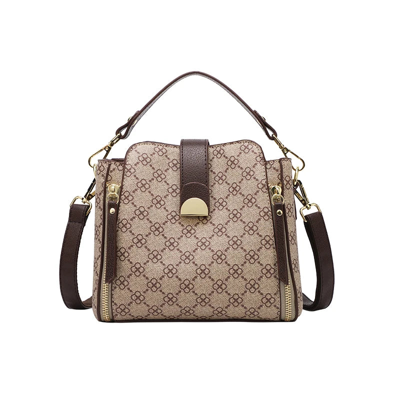 Vintage Plaid Crossbody Bag Top Handle Phone Shoulder Handbag