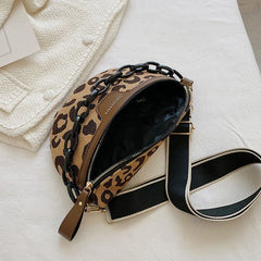 Leopards Pattern Waist Bag Casual Crossbody Chest Fanny Pack