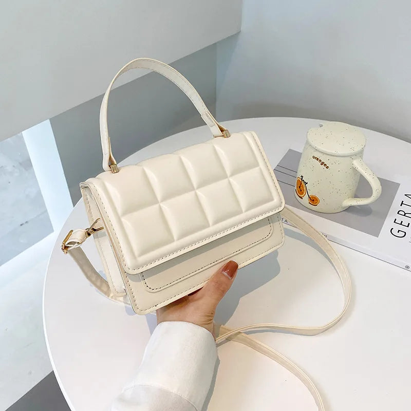 Embossed Small Square Shoulder Bag Crossbody Handbag